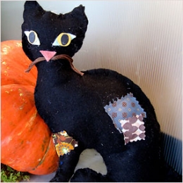 Black Cat Pillow